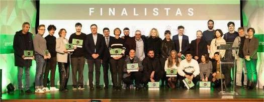 Finalistas y premmiados en el certamen audiovisual de Ames entre los que está el marinense Sergio Rodríguez
